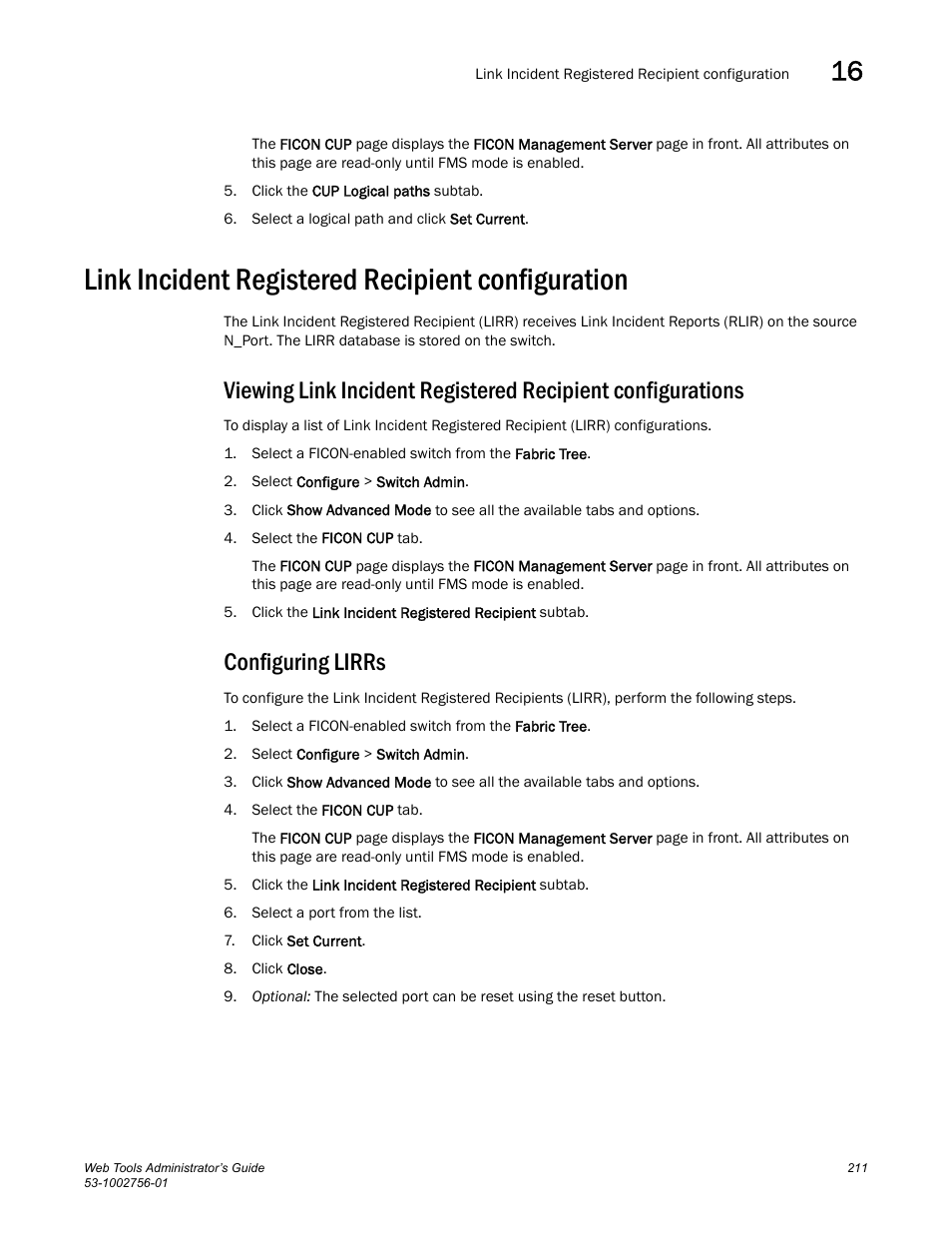 Link incident registered recipient configuration, Configuring lirrs | Dell POWEREDGE M1000E User Manual | Page 239 / 268