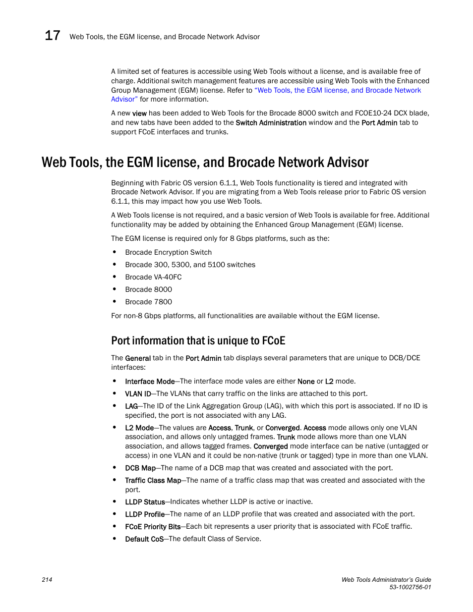 Port information that is unique to fcoe | Dell POWEREDGE M1000E User Manual | Page 242 / 268