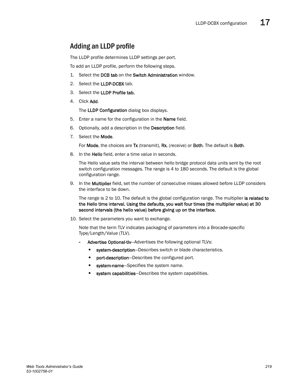 Adding an lldp profile | Dell POWEREDGE M1000E User Manual | Page 247 / 268