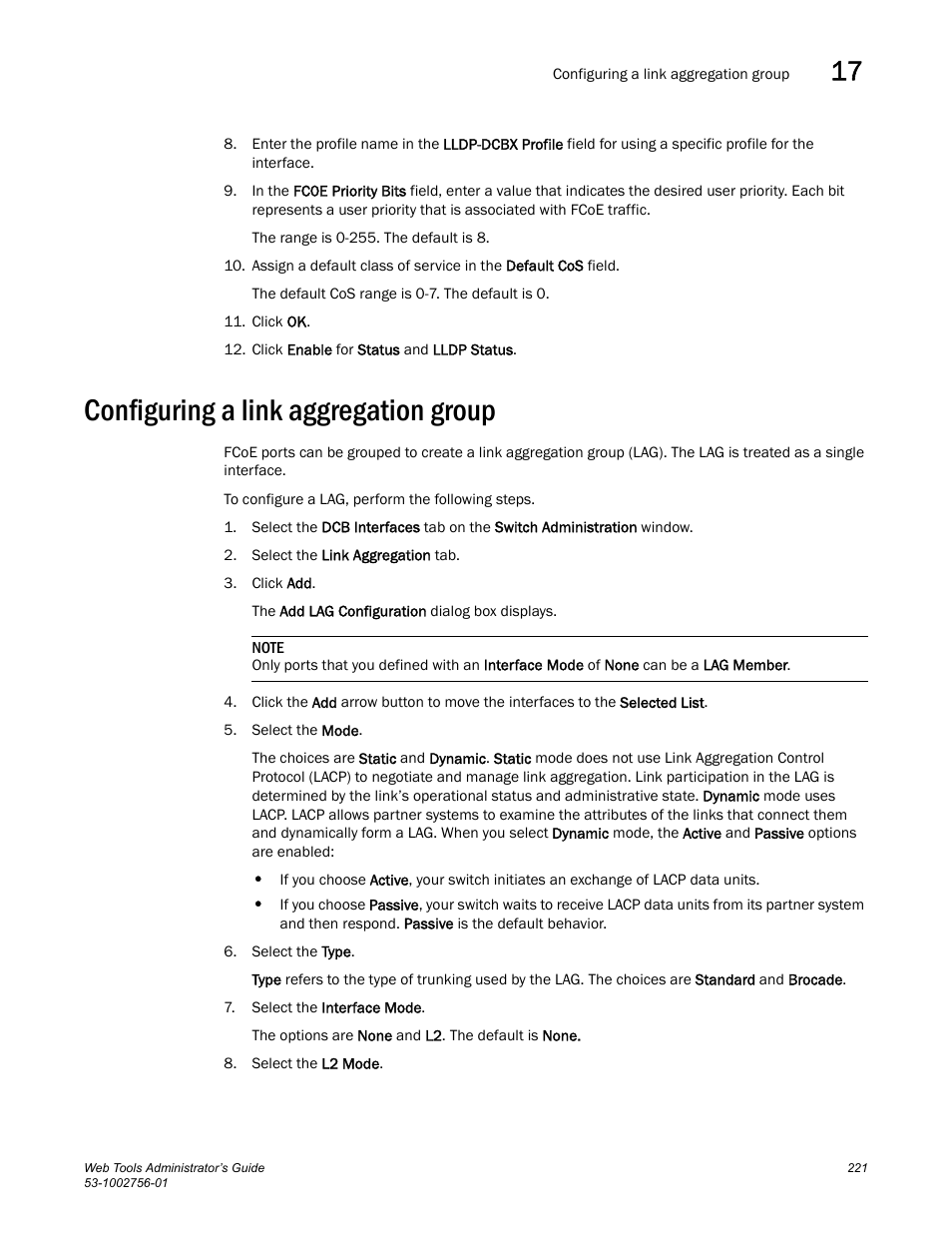 Configuring a link aggregation group | Dell POWEREDGE M1000E User Manual | Page 249 / 268