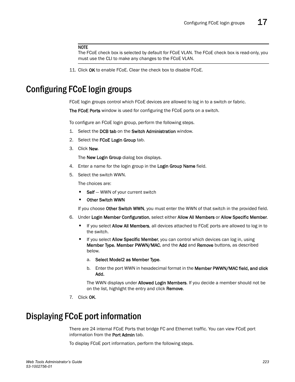 Configuring fcoe login groups, Displaying fcoe port information | Dell POWEREDGE M1000E User Manual | Page 251 / 268