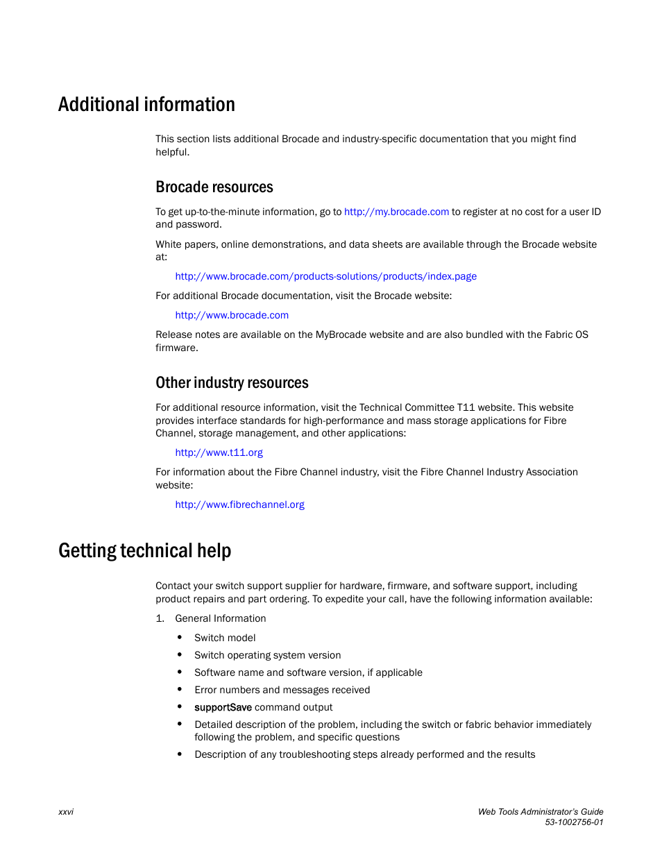 Additional information, Brocade resources, Other industry resources | Getting technical help | Dell POWEREDGE M1000E User Manual | Page 26 / 268