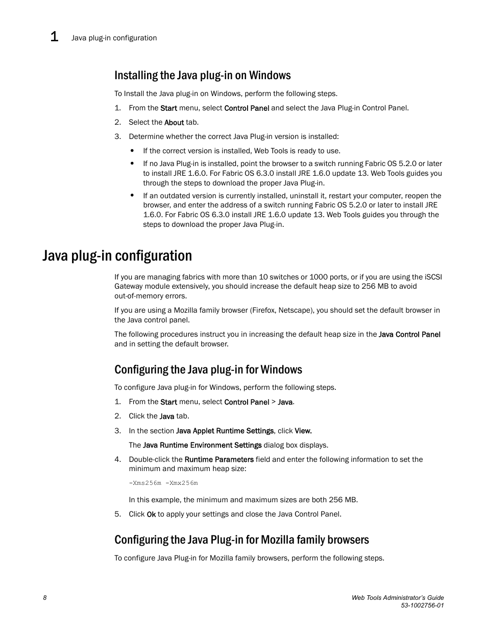 Installing the java plug-in on windows, Java plug-in configuration, Configuring the java plug-in for windows | Dell POWEREDGE M1000E User Manual | Page 36 / 268