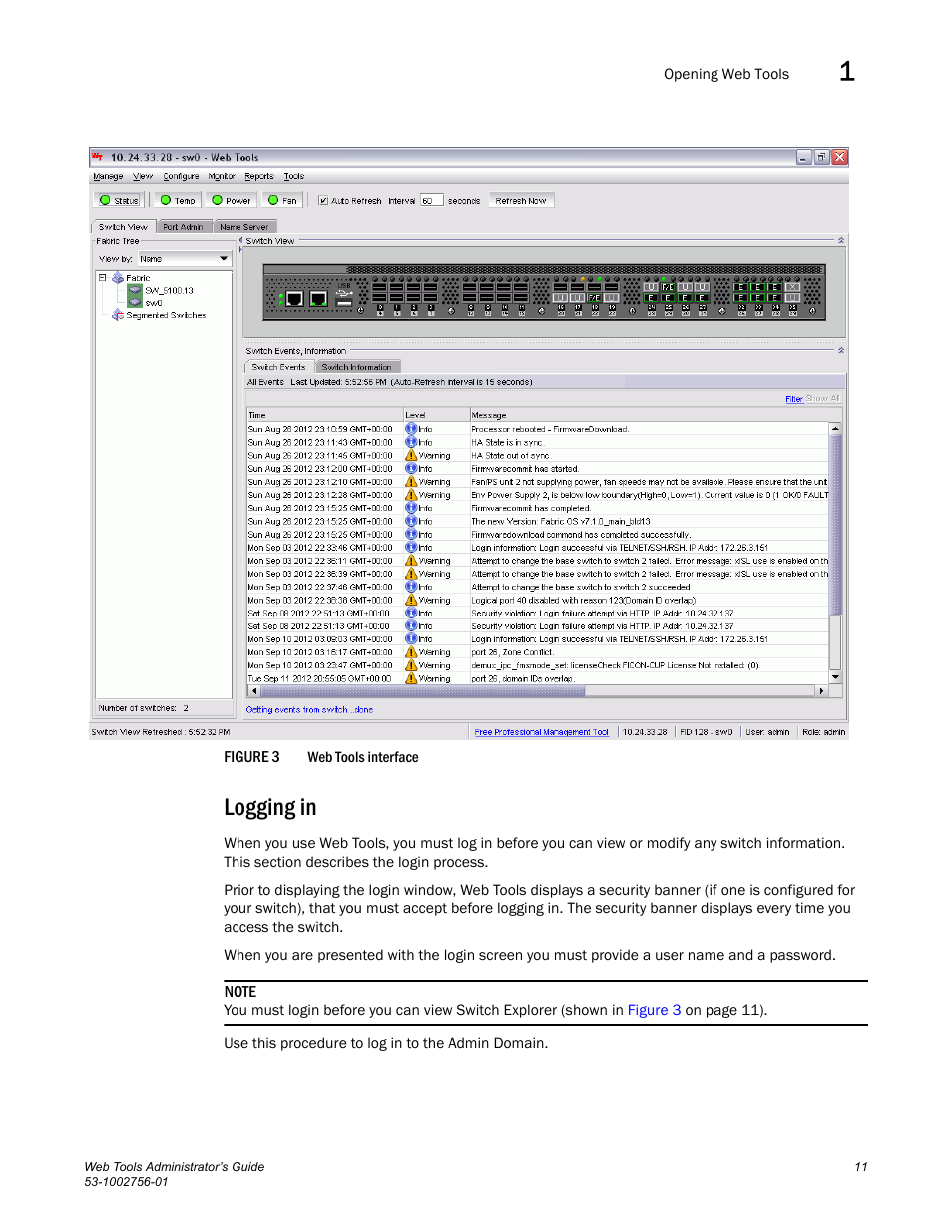 Logging in, Figure 3, Web t | Dell POWEREDGE M1000E User Manual | Page 39 / 268