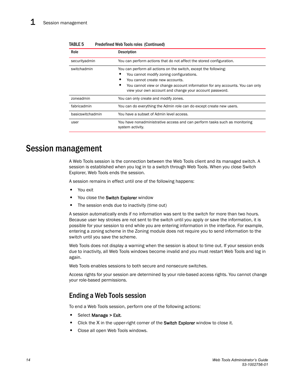 Session management, Ending a web tools session | Dell POWEREDGE M1000E User Manual | Page 42 / 268