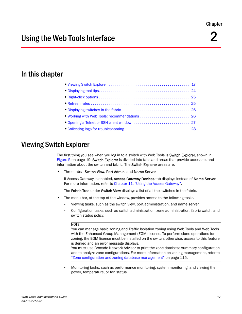 Using the web tools interface, In this chapter, Viewing switch explorer | Chapter 2, Chapter 2, “using the web tools interface | Dell POWEREDGE M1000E User Manual | Page 45 / 268