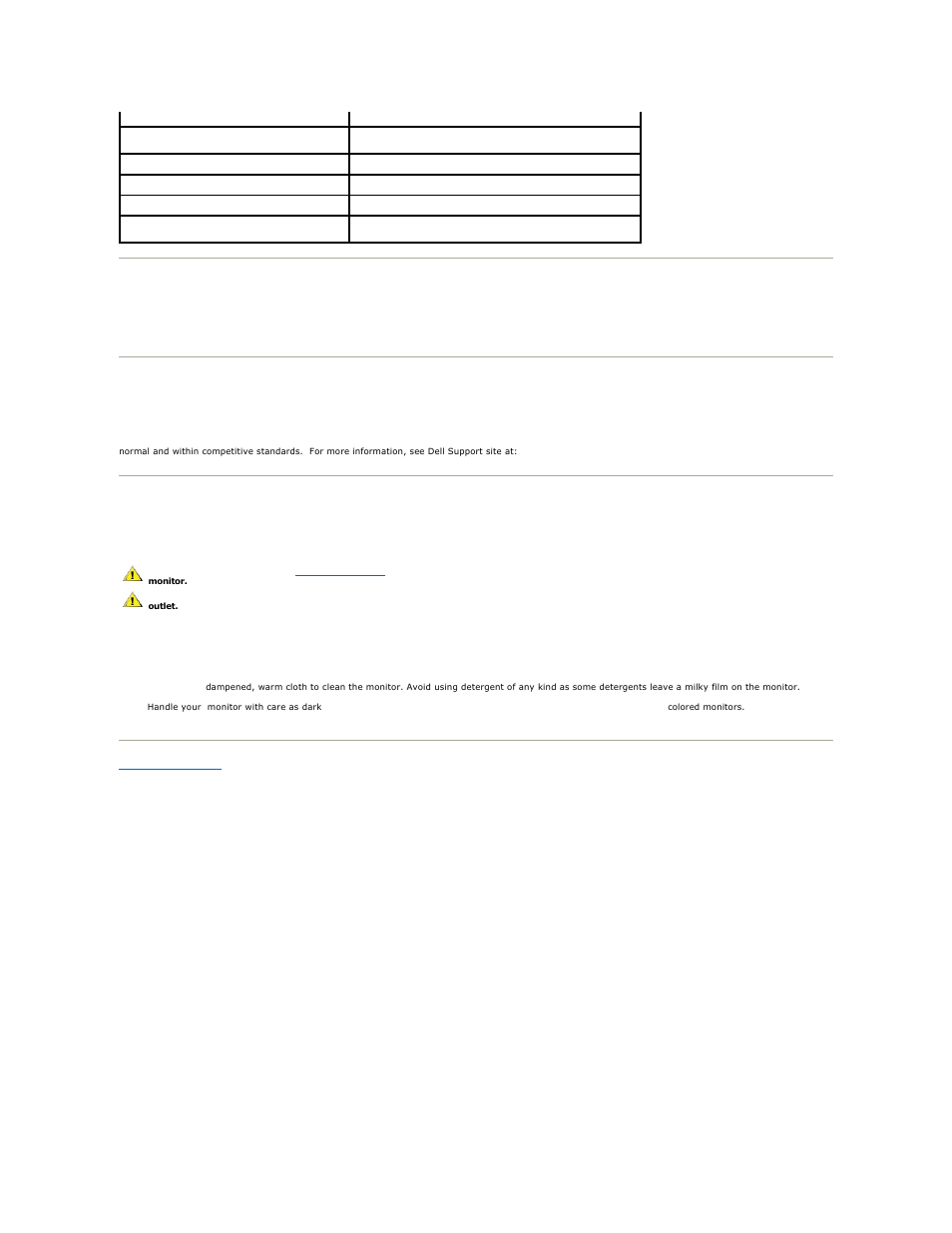 Plug and play capability, Lcd monitor quality & pixel policy, Maintenance guidelines | Caring for your monitor | Dell IN1910NWFP Monitor User Manual | Page 8 / 28