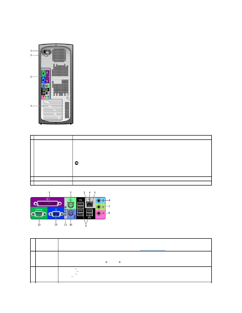 Back view | Dell OptiPlex GX270 User Manual | Page 125 / 178