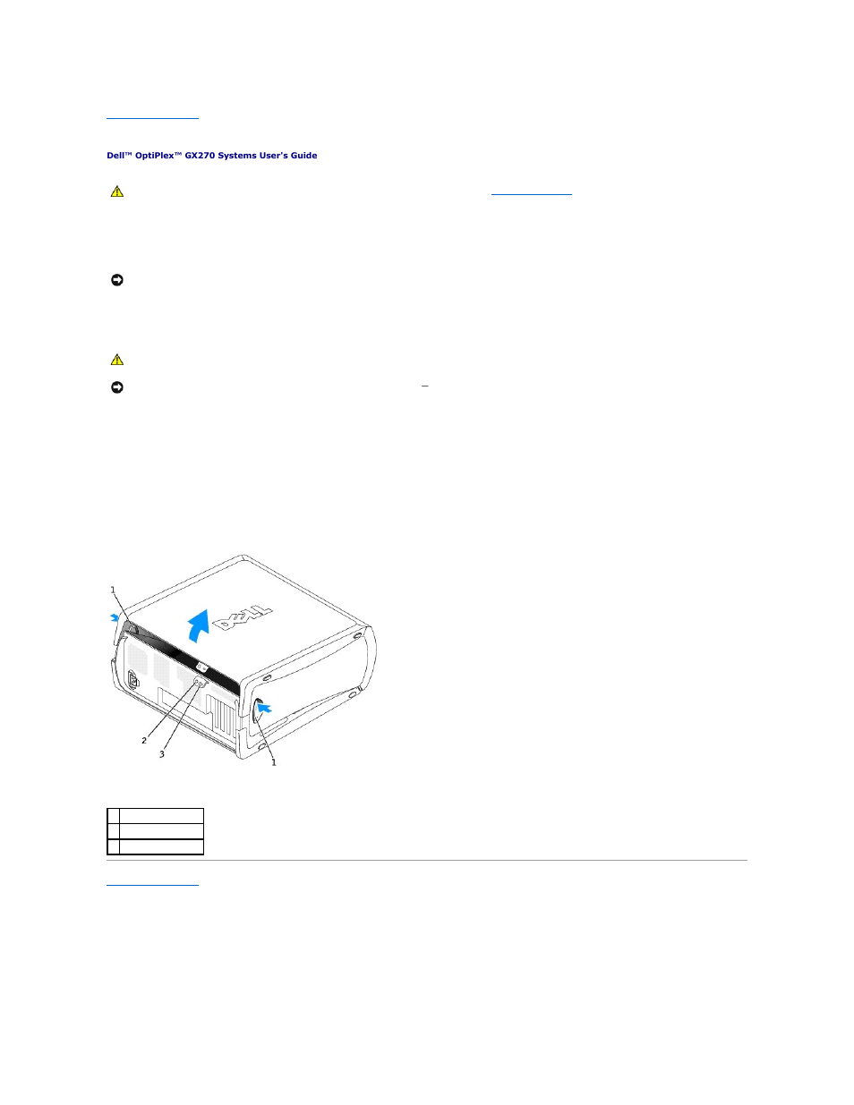 Opening the computer cover | Dell OptiPlex GX270 User Manual | Page 136 / 178