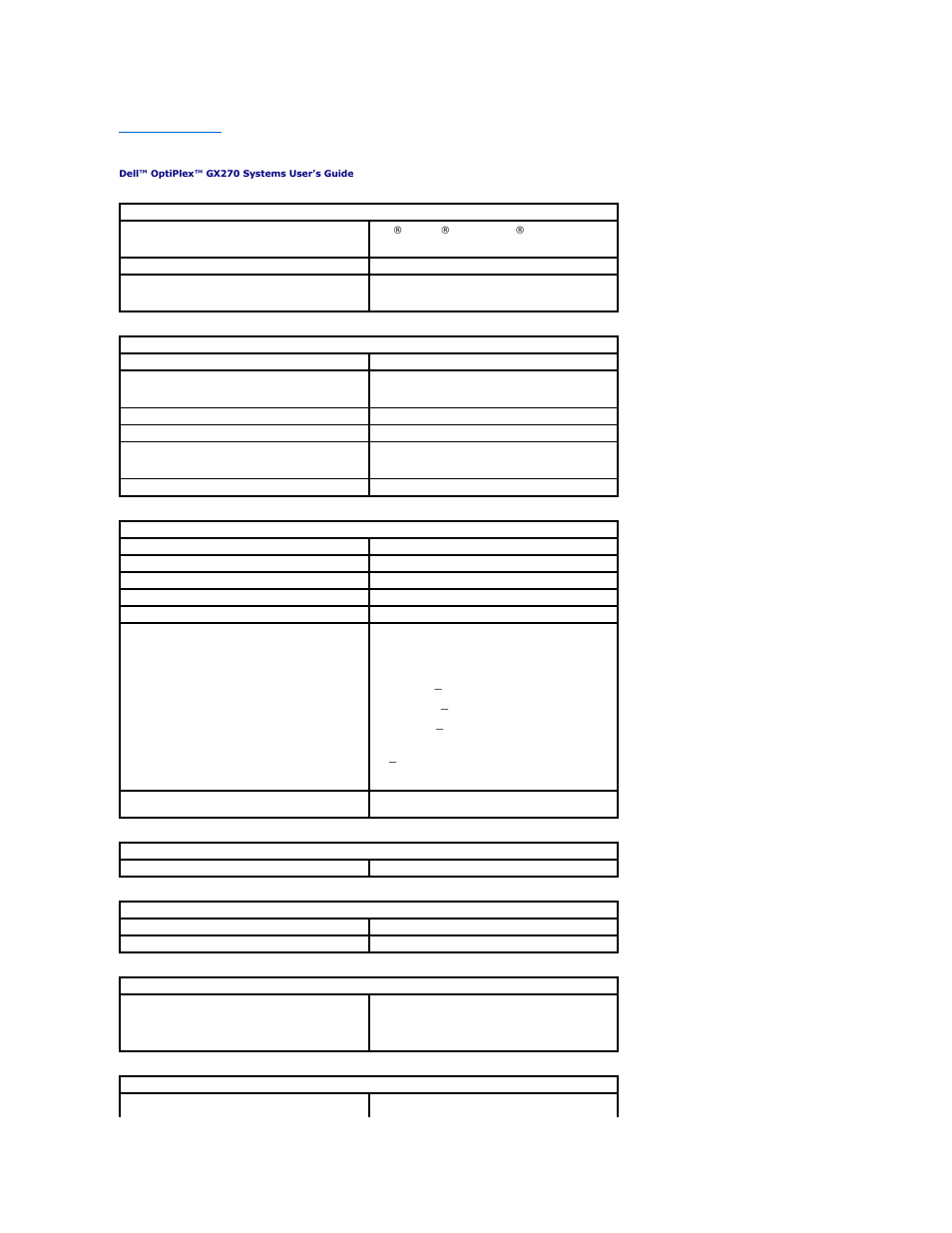 Specifications | Dell OptiPlex GX270 User Manual | Page 171 / 178