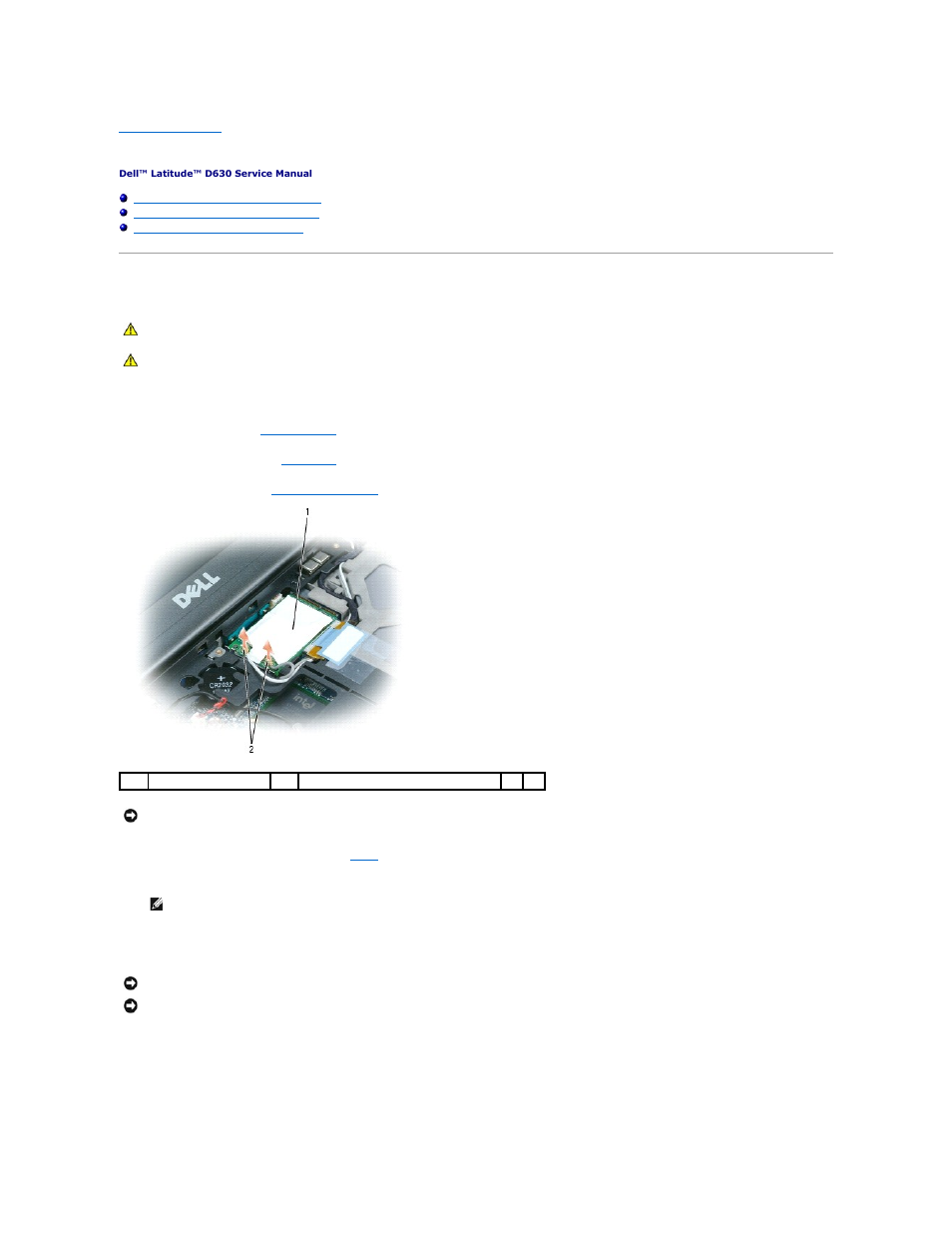 Communications cards, Wireless local area network (wlan) card | Dell Latitude D630C (Late 2008) User Manual | Page 24 / 40