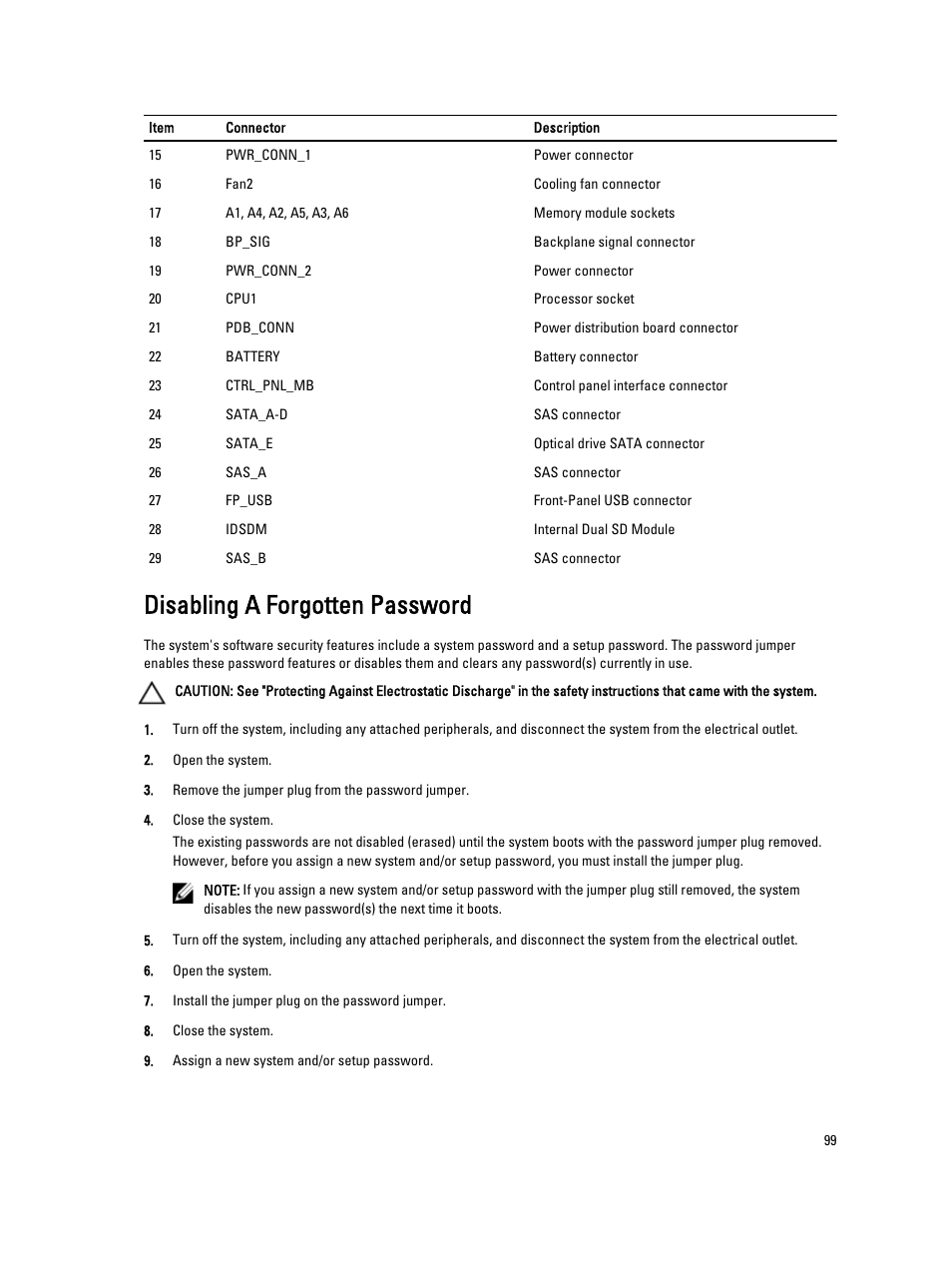 Disabling a forgotten password | Dell Powervault NX400 User Manual | Page 99 / 123