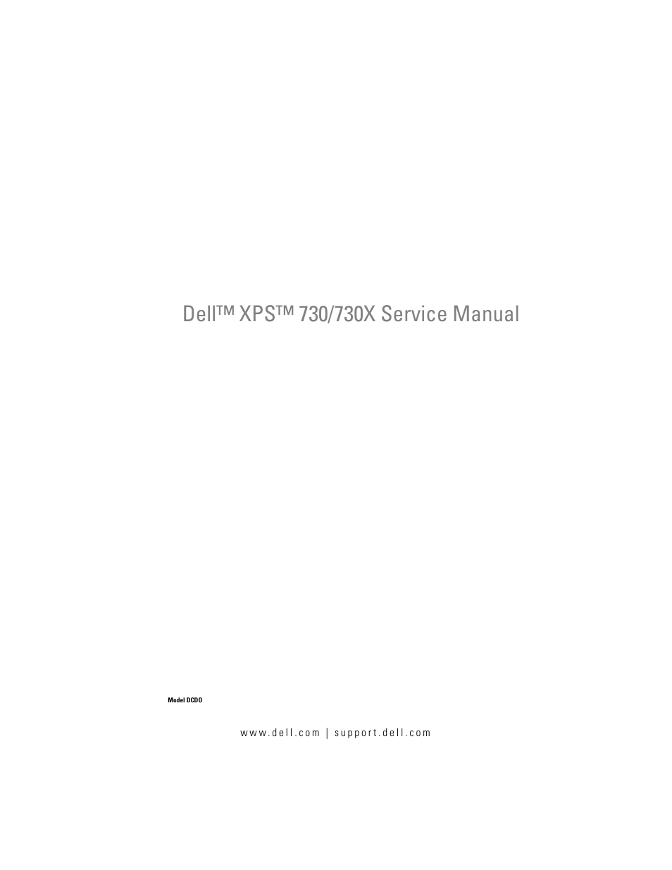 Dell XPS 730 (Late 2008) User Manual | 110 pages