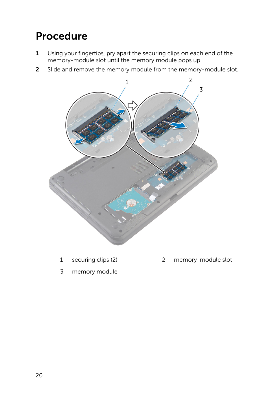 Procedure | Dell Inspiron 15 (3531, Mid 2014) User Manual | Page 20 / 83