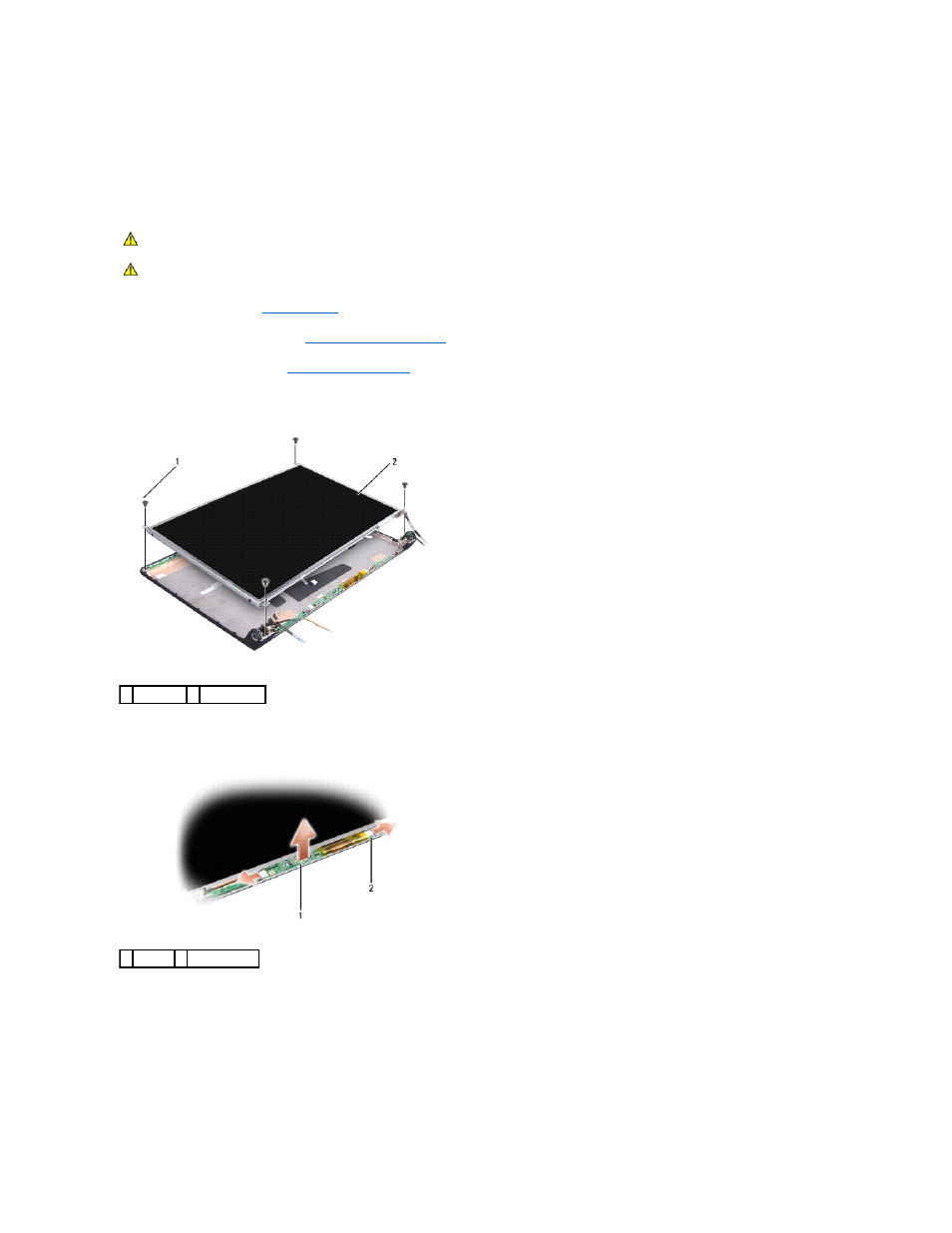 Display panel, Removing the display panel | Dell Studio 1537 (Late 2008) User Manual | Page 19 / 42