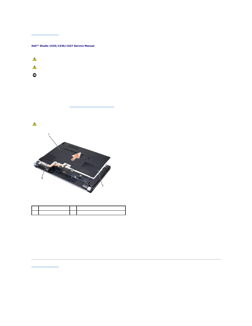 Base cover, Removing the base cover, Replacing the base cover | Dell Studio 1537 (Late 2008) User Manual | Page 2 / 42