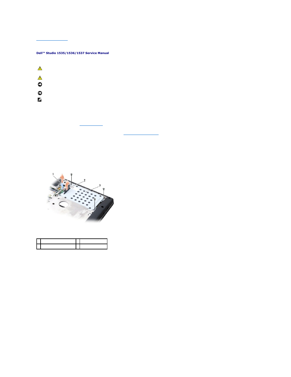Hard drive, Removing the hard drive | Dell Studio 1537 (Late 2008) User Manual | Page 23 / 42