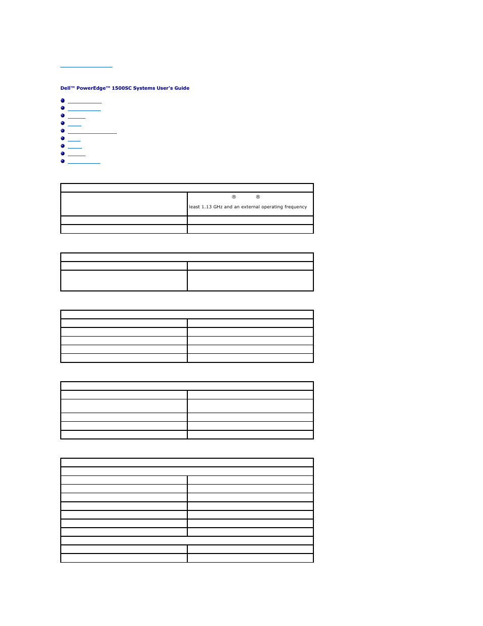 Technical specifications | Dell PowerEdge 1500SC User Manual | Page 2 / 41