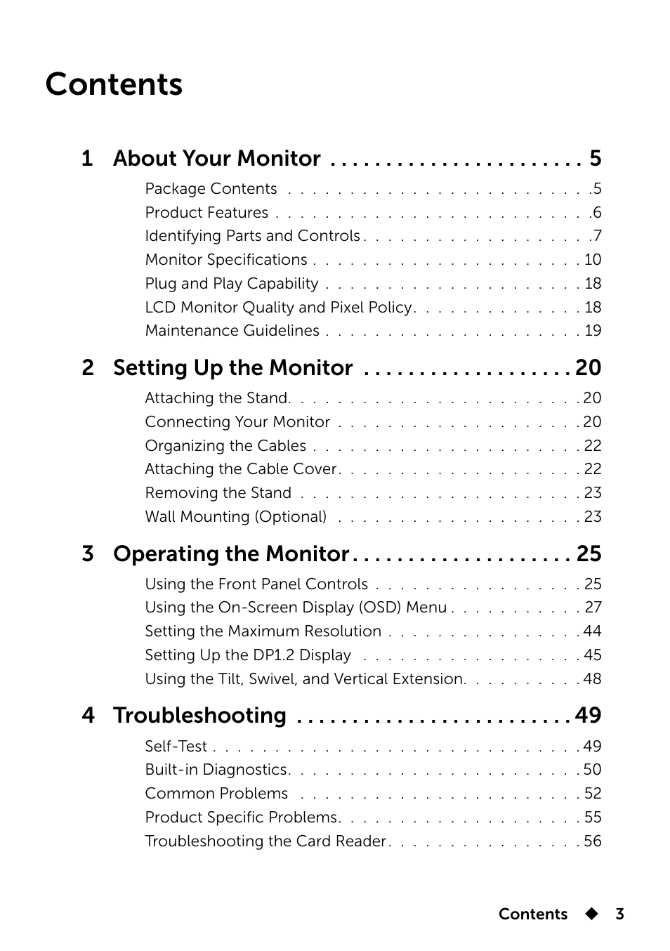 Dell UP3214Q Monitor User Manual | Page 3 / 75