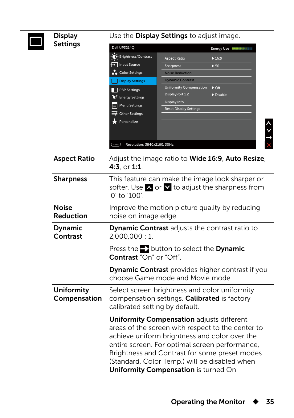 Dell UP3214Q Monitor User Manual | Page 35 / 75