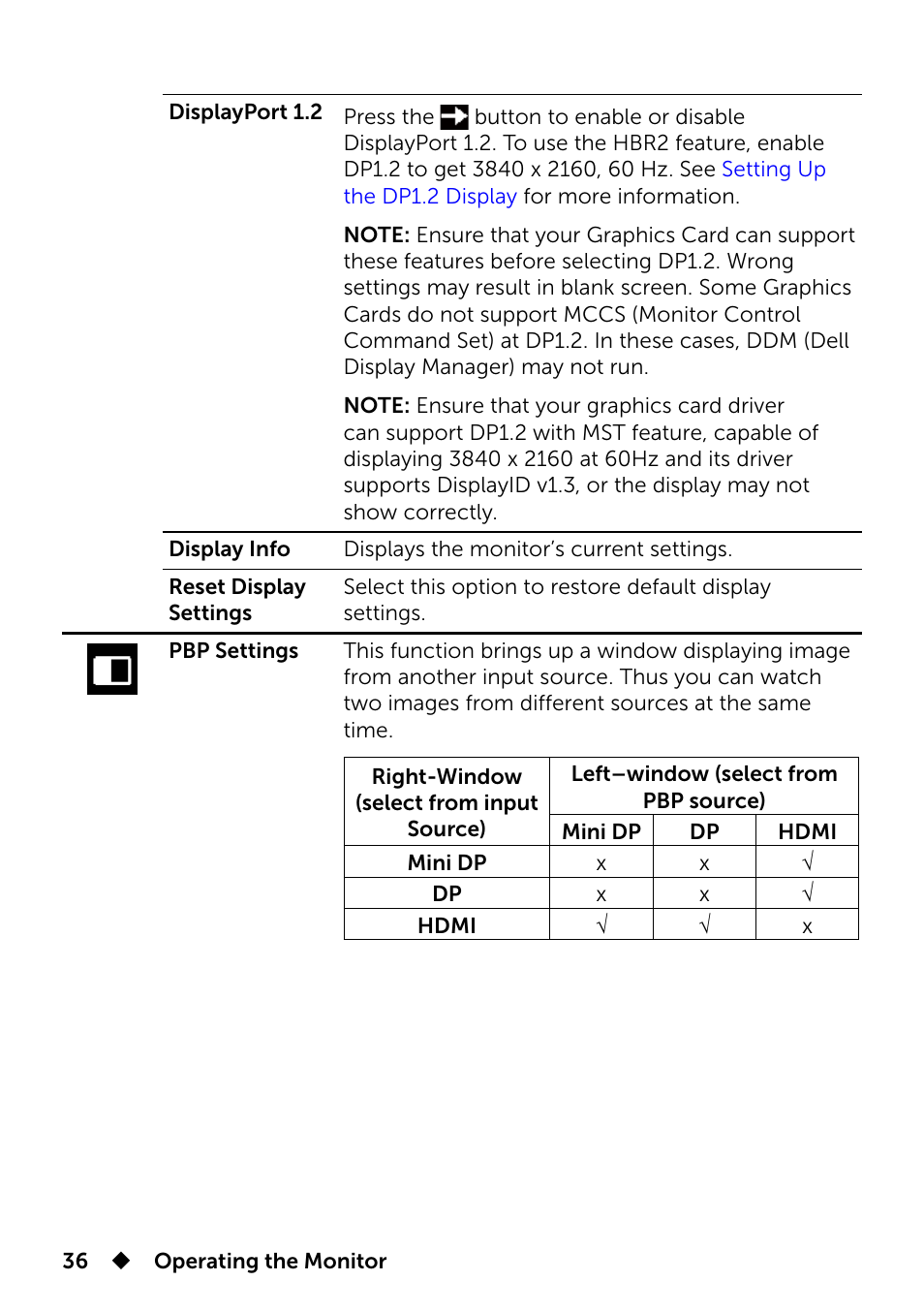 Dell UP3214Q Monitor User Manual | Page 36 / 75