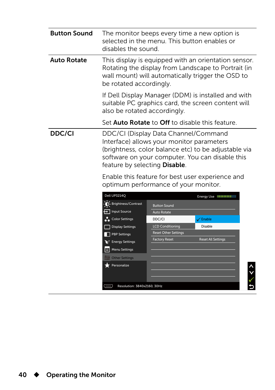Dell UP3214Q Monitor User Manual | Page 40 / 75