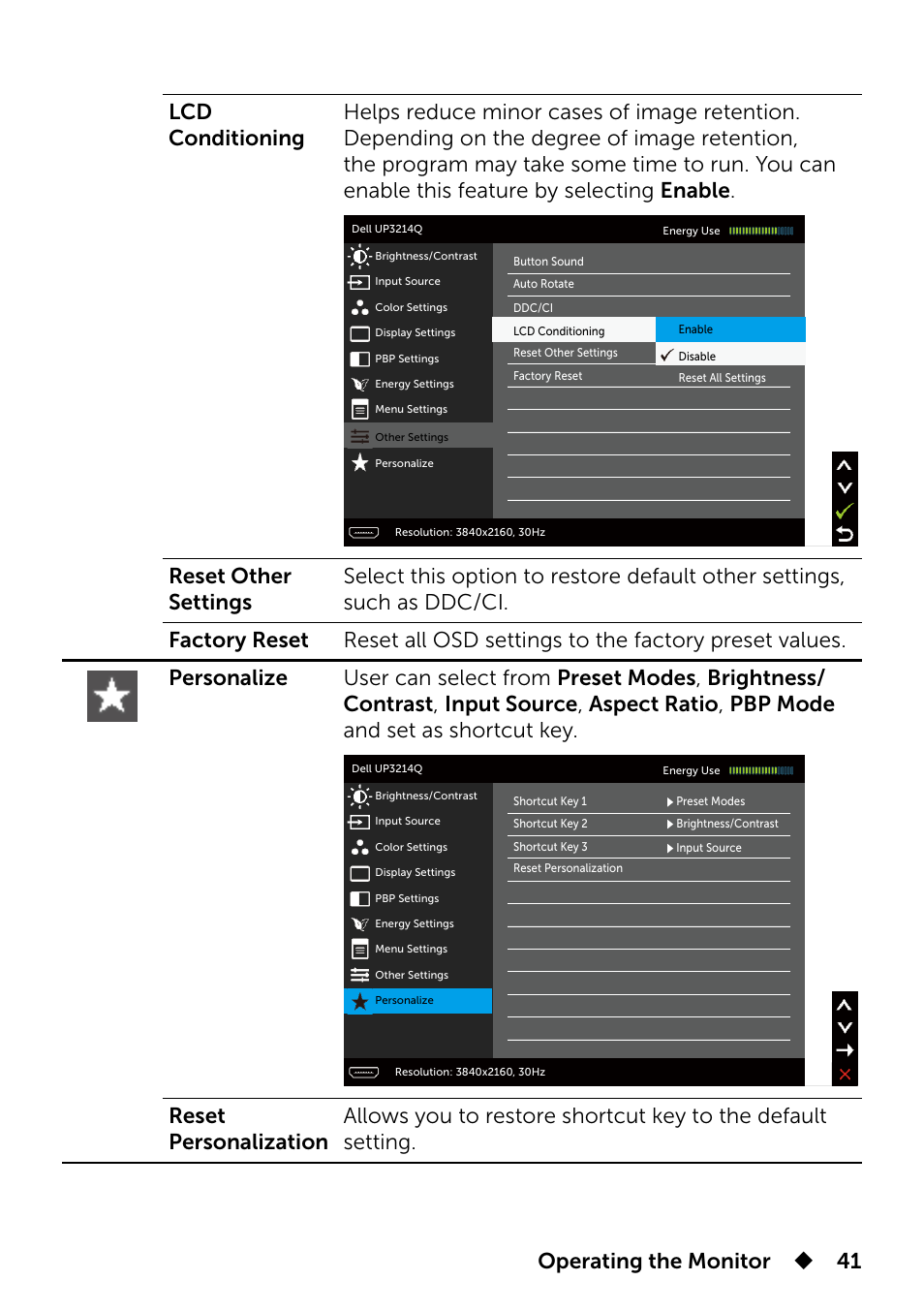 Dell UP3214Q Monitor User Manual | Page 41 / 75