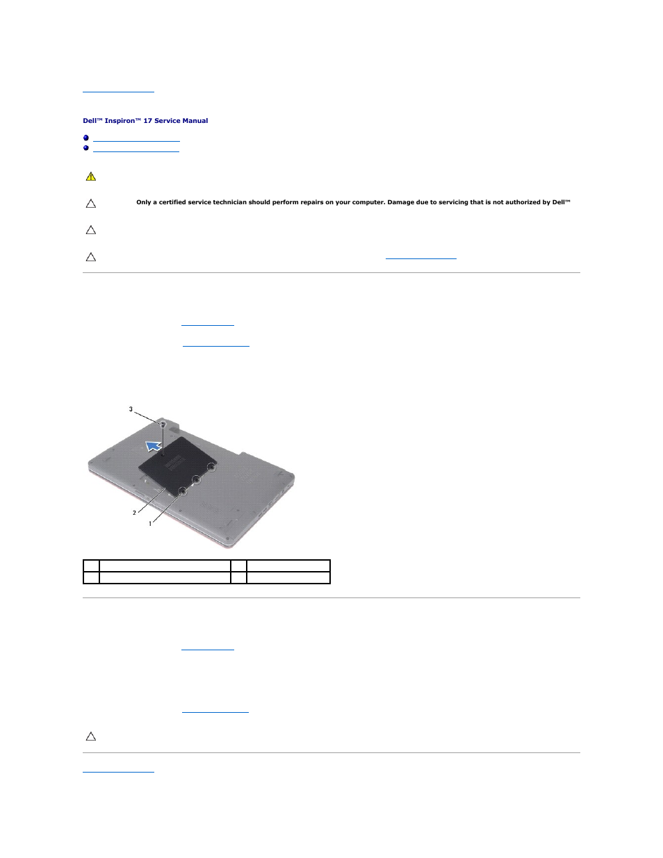 Module cover, Removing the module cover, Replacing the module cover | Dell Inspiron 1750 (Mid 2009) User Manual | Page 2 / 56