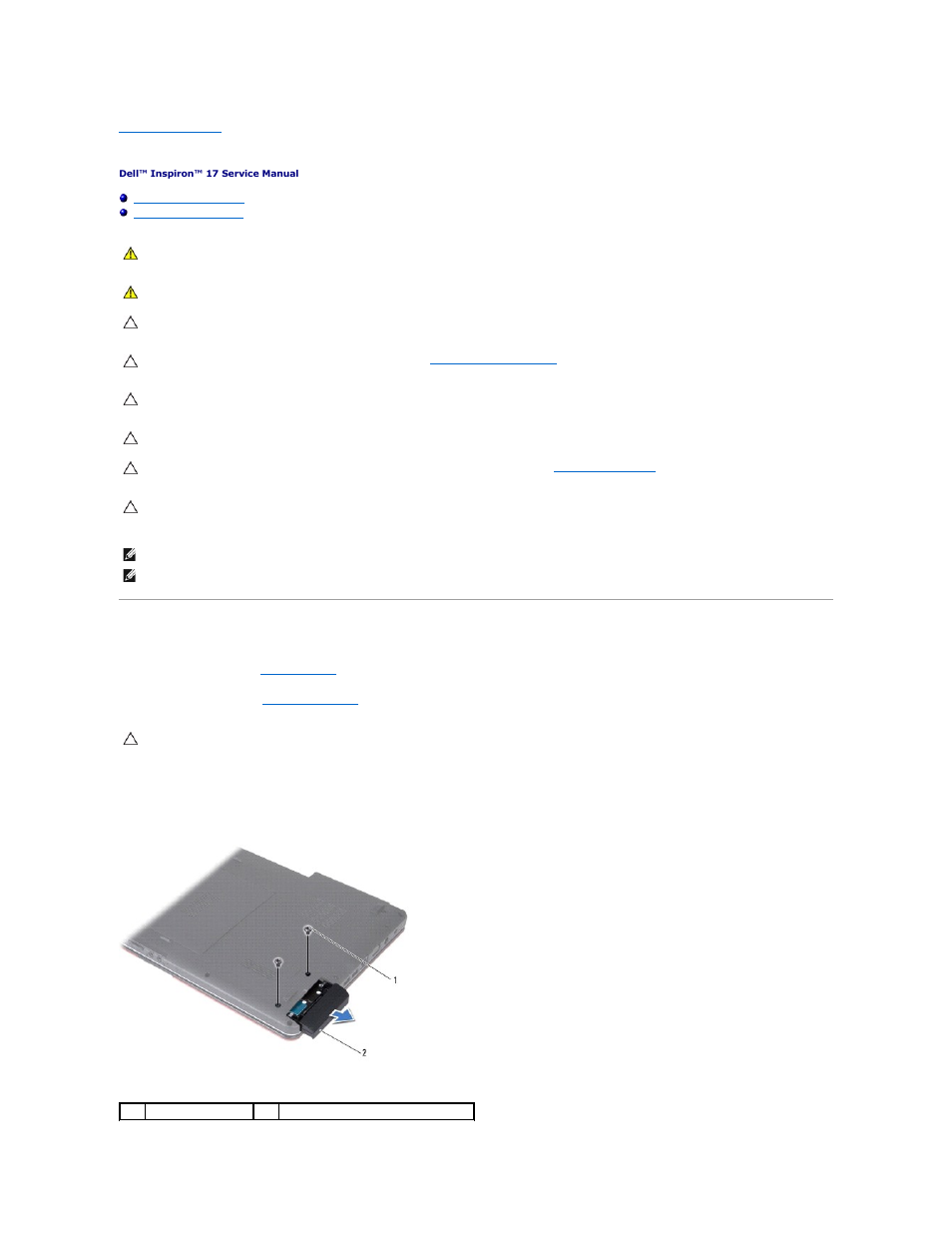Hard drive, Removing the hard drive | Dell Inspiron 1750 (Mid 2009) User Manual | Page 30 / 56