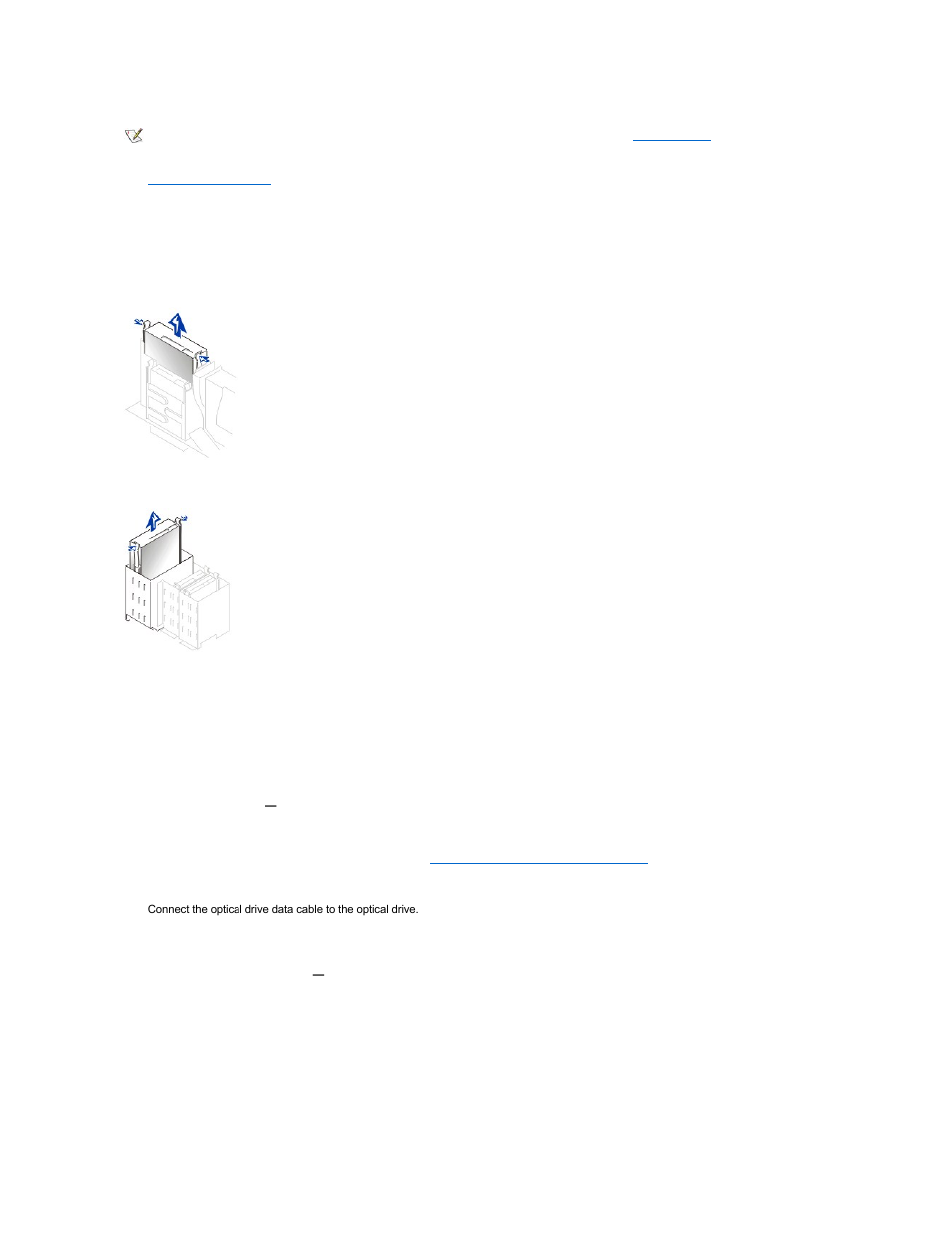 Replacing the optical drive, Attaching cables | Dell OptiPlex GX150 User Manual | Page 140 / 154