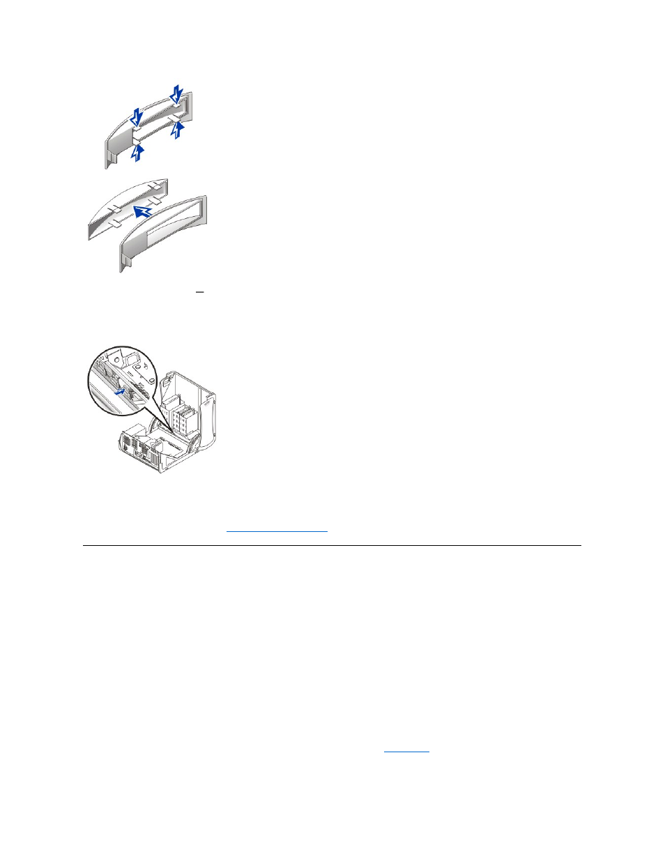 Battery, Move the front-panel insert, Front-panel inserts | Dell OptiPlex GX150 User Manual | Page 142 / 154