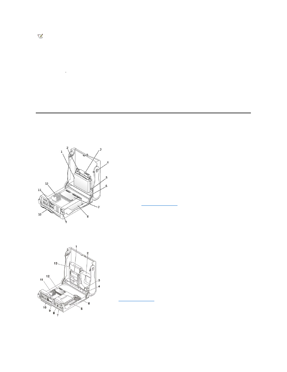 Inside your computer, Keyboard connector, Serial port 2 connector | Serial port 1 connector | Dell OptiPlex GX150 User Manual | Page 8 / 154