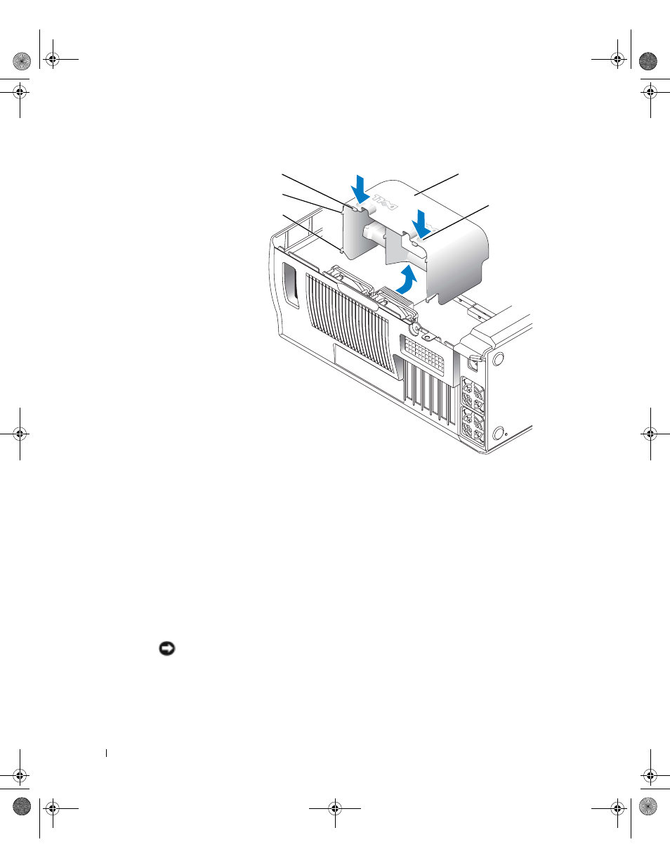 Installing the microprocessor airflow shroud | Dell XPS/Dimension XPS User Manual | Page 106 / 148