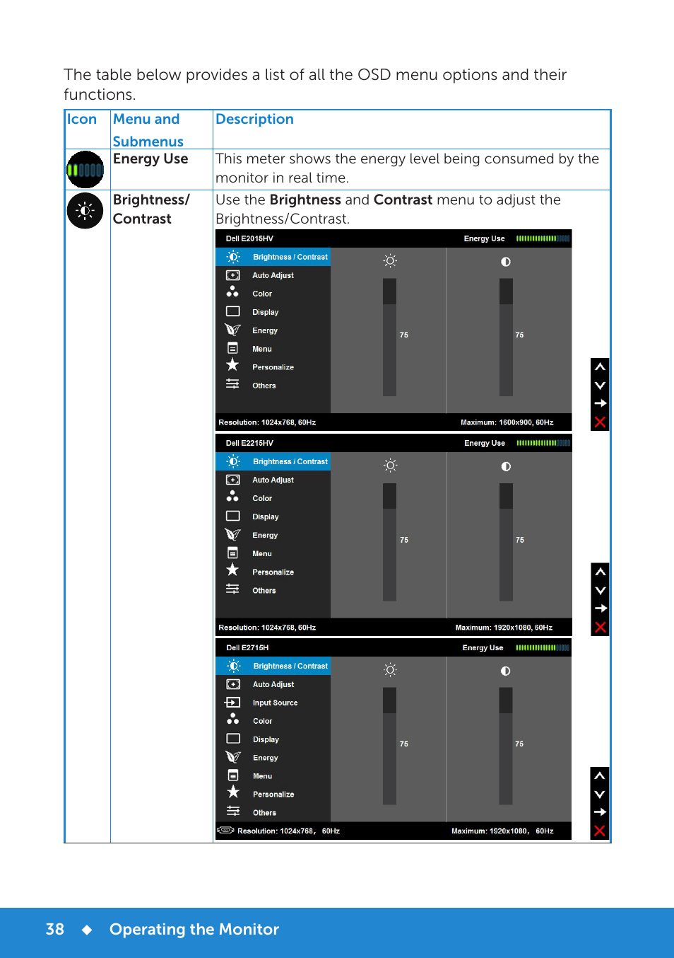 Dell E2015Hv Monitor User Manual | Page 38 / 82