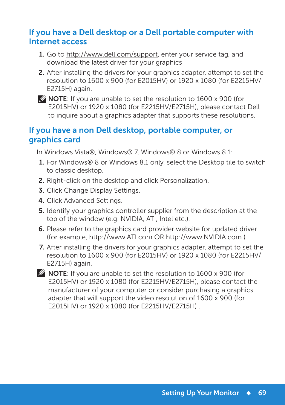 Dell E2015Hv Monitor User Manual | Page 69 / 82