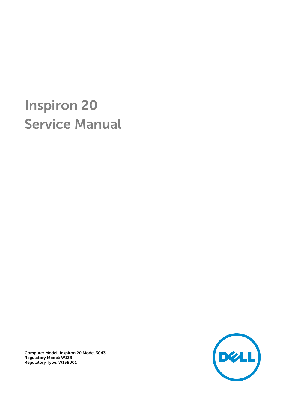 Dell Inspiron 20 (3043, Mid 2014) User Manual | 76 pages