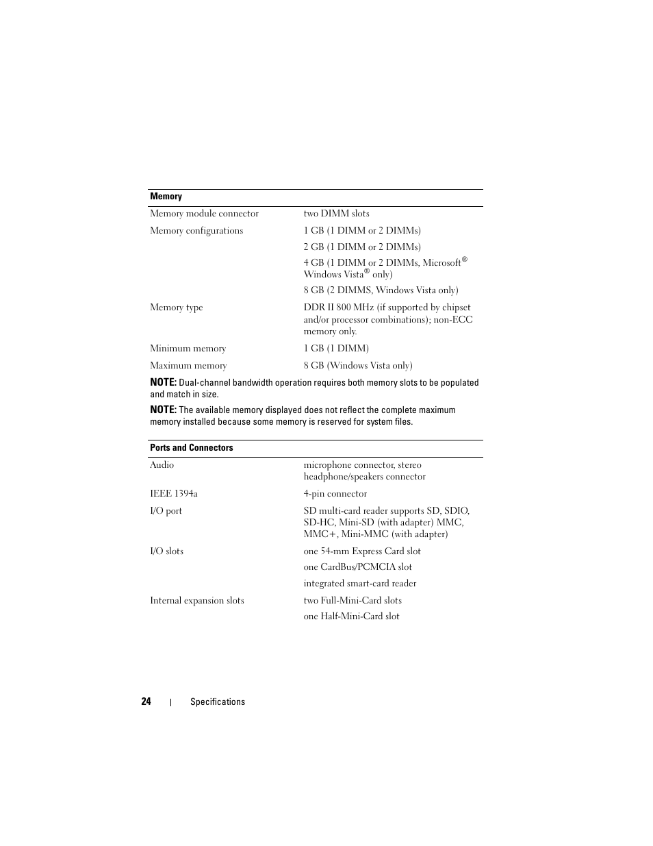 Dell Precision M4400 (Mid 2008) User Manual | Page 24 / 72