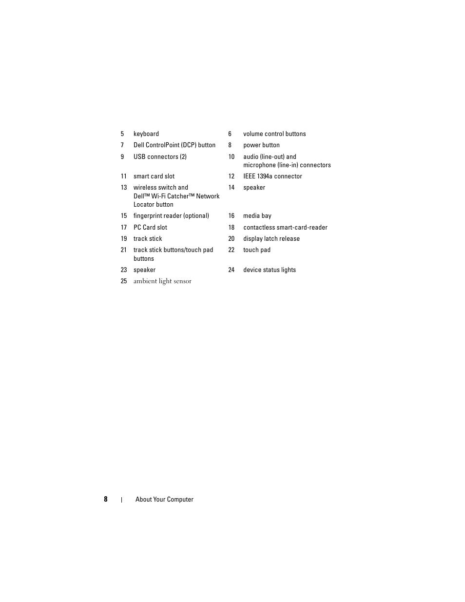Dell Precision M4400 (Mid 2008) User Manual | Page 8 / 72