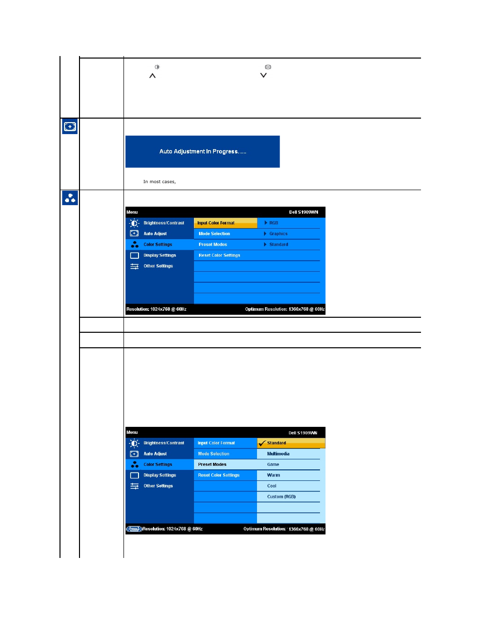 Dell S1909WN Monitor User Manual | Page 14 / 27