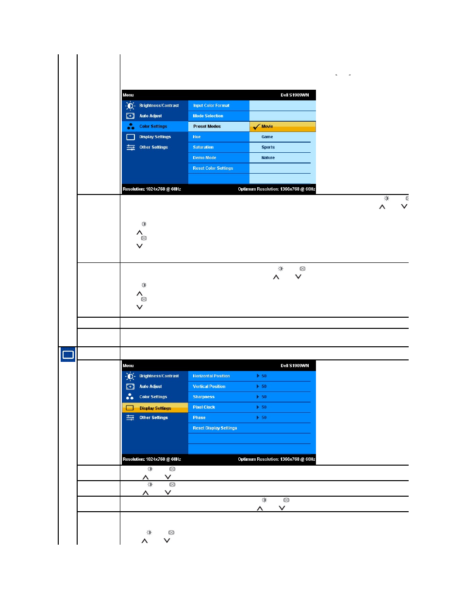 Dell S1909WN Monitor User Manual | Page 15 / 27