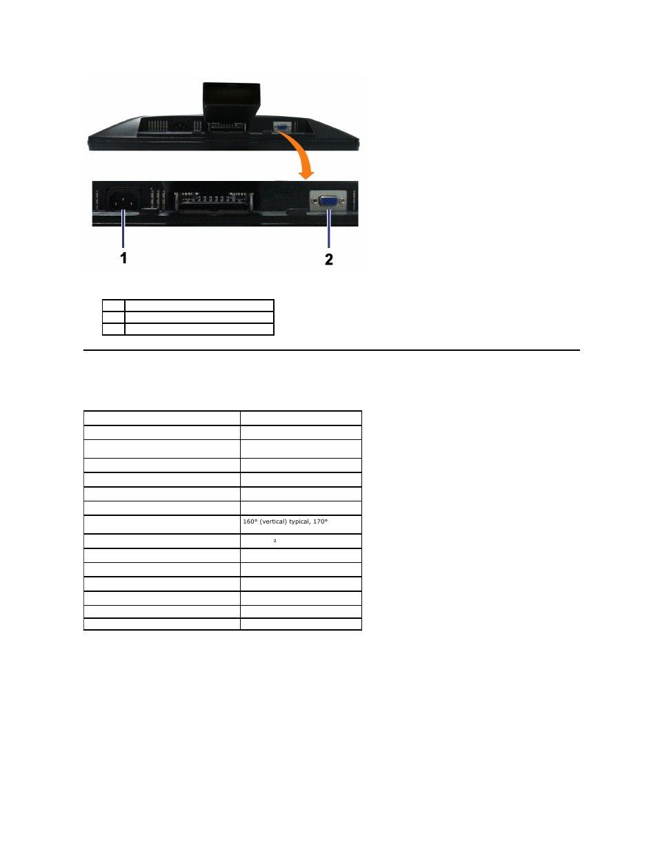 Monitor specifications, Flat panel specifications | Dell S1909WN Monitor User Manual | Page 5 / 27