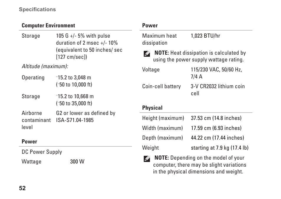 Dell Inspiron 546 (Early 2009) User Manual | Page 54 / 64