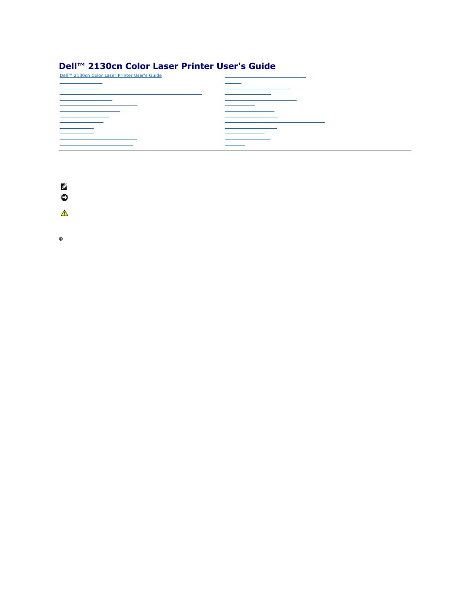 Dell 2130cn Color Laser Printer User Manual | 204 pages