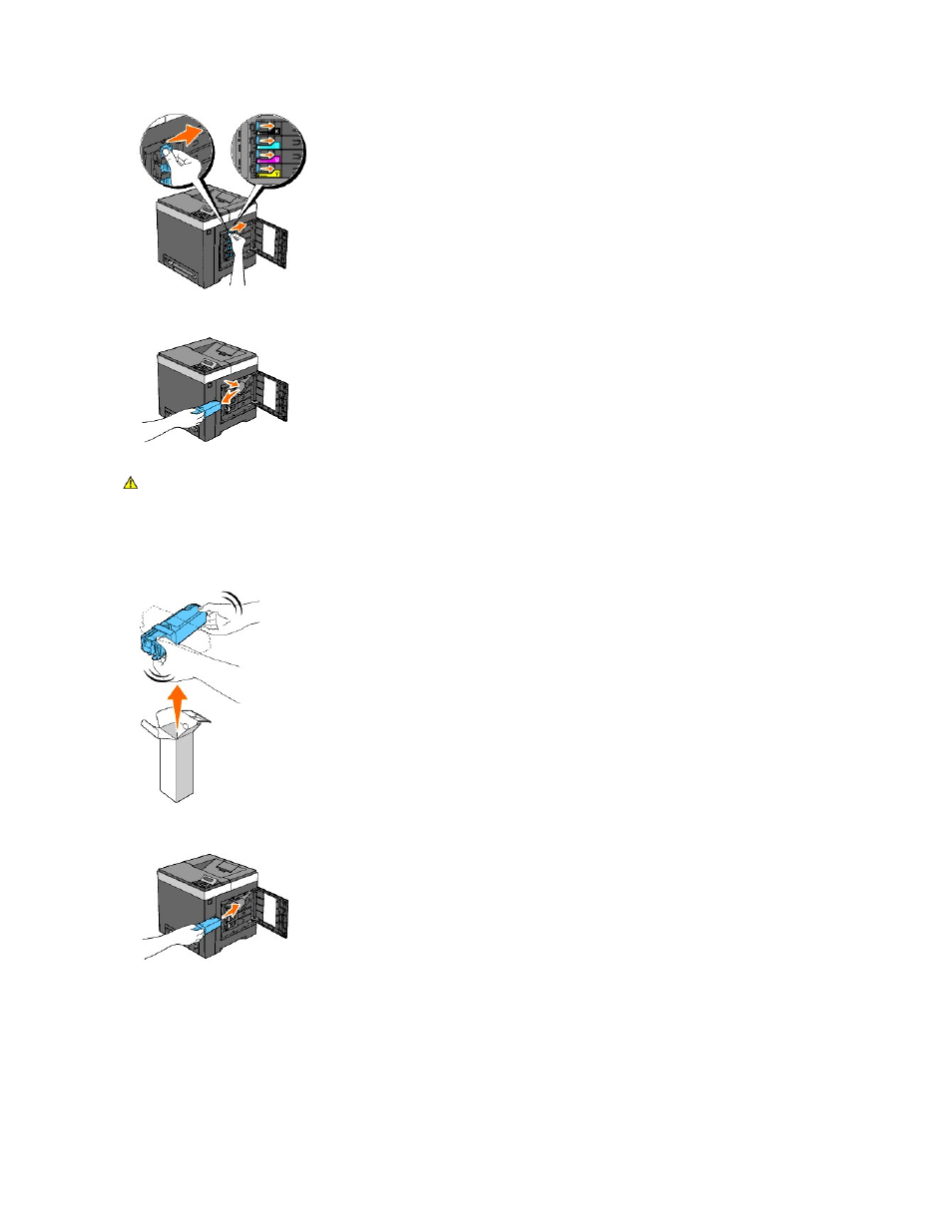 Installing a new toner cartridge | Dell 2130cn Color Laser Printer User Manual | Page 102 / 204