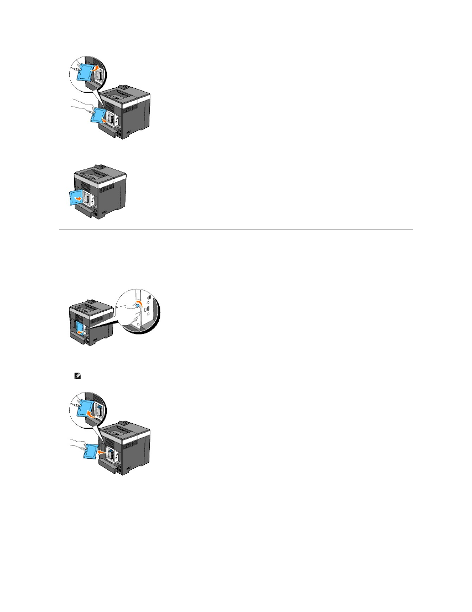 Removing the network protocol adapter | Dell 2130cn Color Laser Printer User Manual | Page 119 / 204