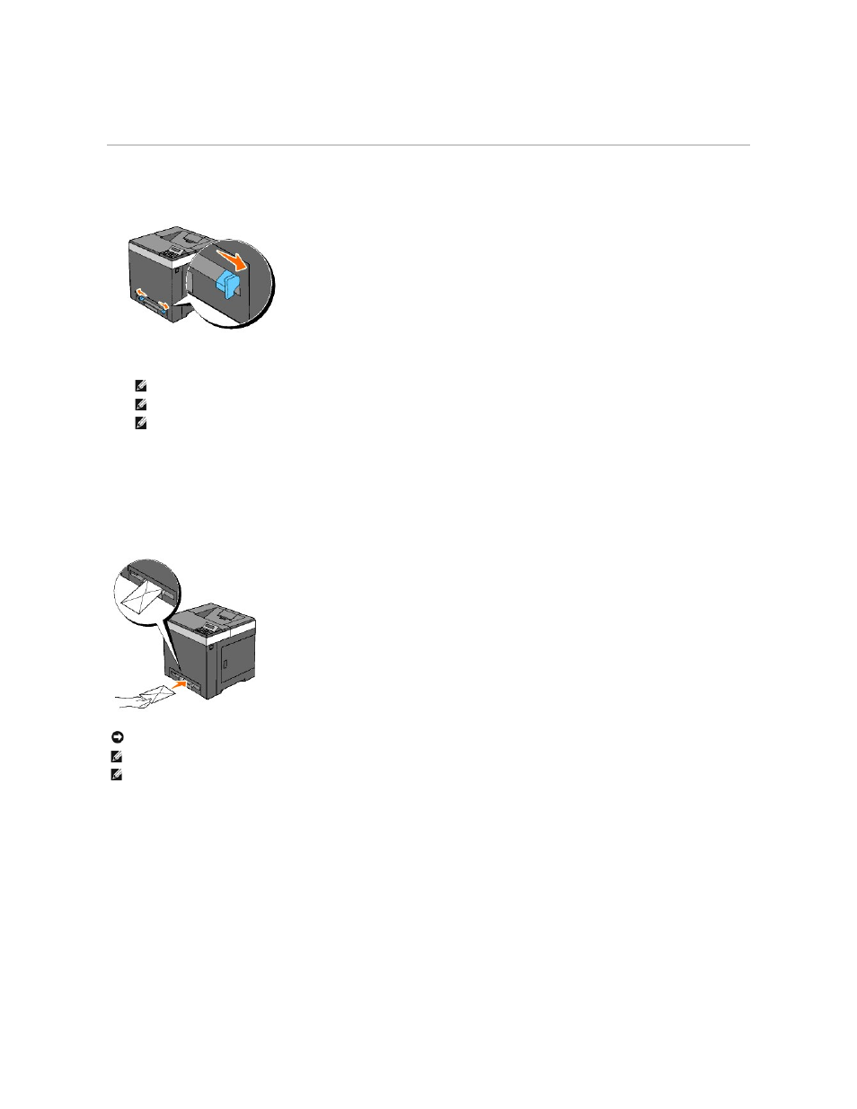 Loading the single sheet feeder, Loading an envelope | Dell 2130cn Color Laser Printer User Manual | Page 12 / 204