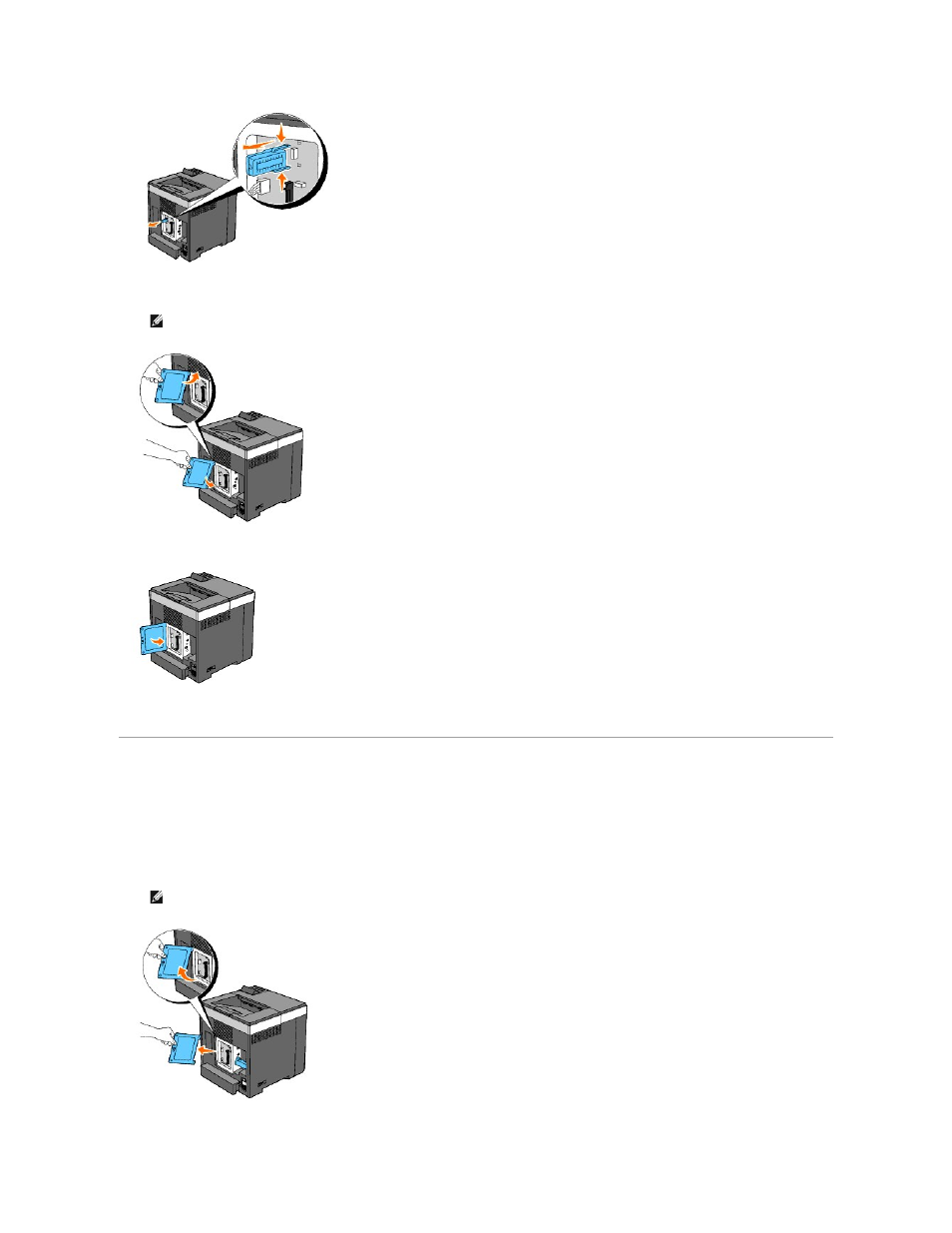 Removing the wireless printer adapter | Dell 2130cn Color Laser Printer User Manual | Page 120 / 204