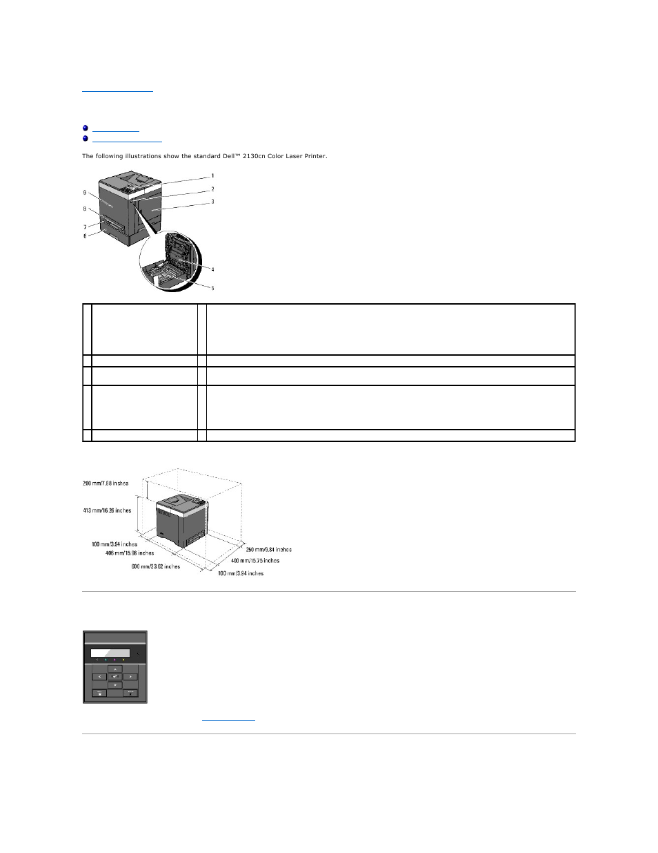 About your printer, Operator panel, Protecting your printer | Dell 2130cn Color Laser Printer User Manual | Page 133 / 204