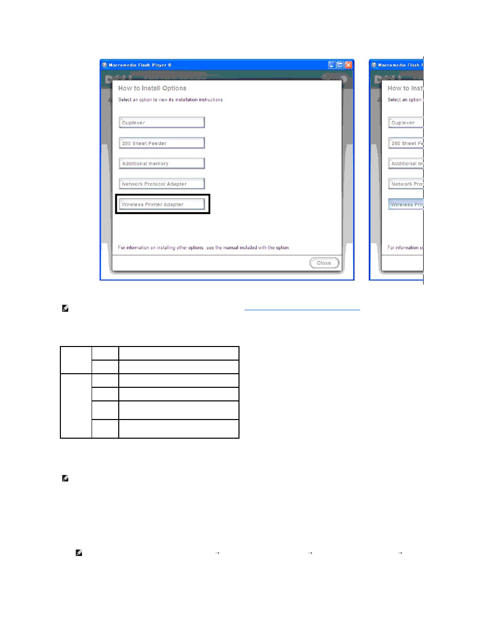 Determining the wireless network settings, Wireless installation using wireless settings tool | Dell 2130cn Color Laser Printer User Manual | Page 182 / 204