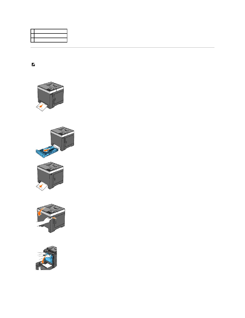 Removing print jams from the single sheet feeder | Dell 2130cn Color Laser Printer User Manual | Page 69 / 204